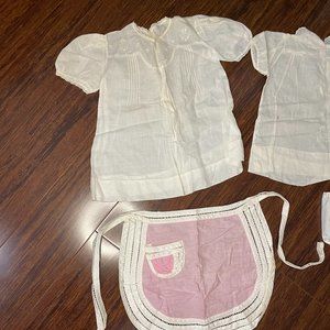 Antique Baby Dress Set with Apron, Diaper Cover and Socks
